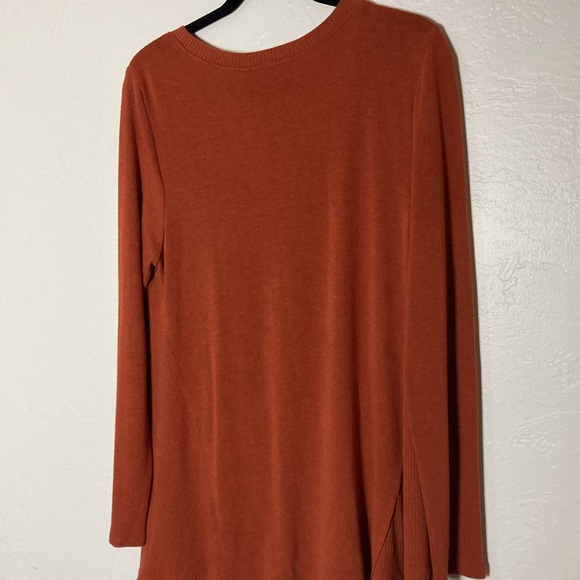 Soft Surroundings Burnt Orange V Neck Oversized Lightweight Sweater M - Picture 5 of 11